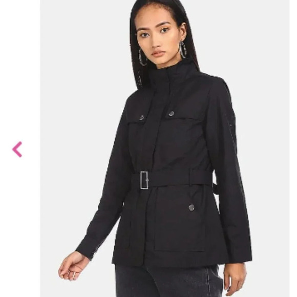 Tommy Hilfiger Jackets & Blazers - Tommy Hilfiger High Neck Hailey Belted Jacket Coat Black Sz M